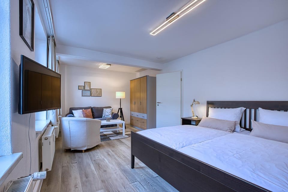 Bed, Living room, Photo of the whole room, Seating area, Bedroom, wardrobe