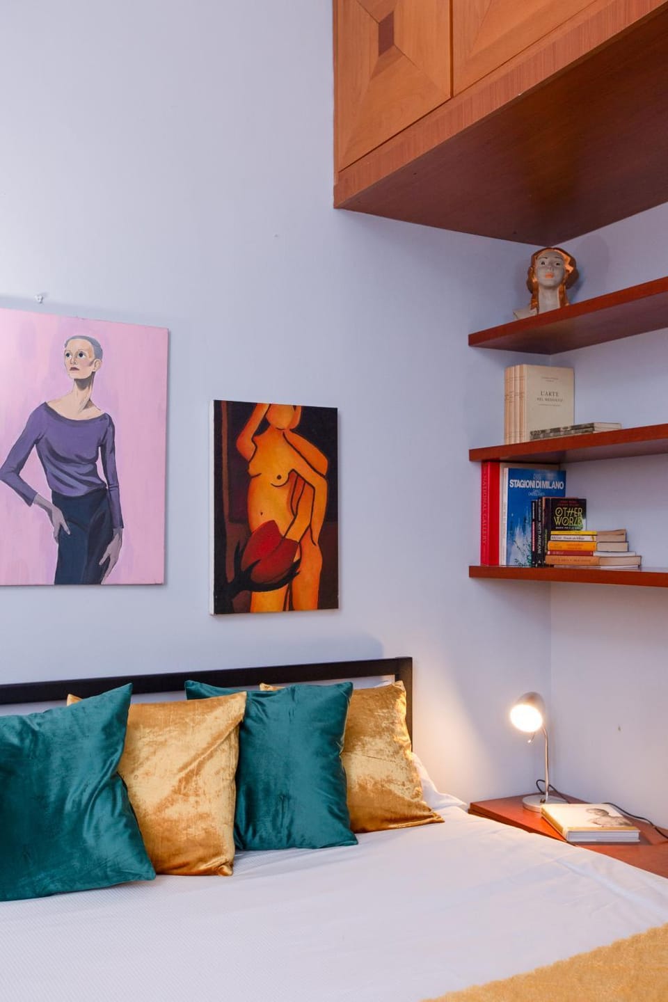 Bed, Library, furniture