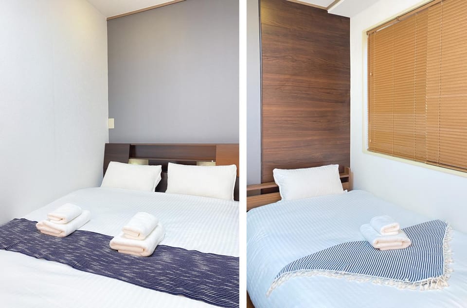 Bed, Photo of the whole room, Bedroom, storage, storage, towels, wardrobe
