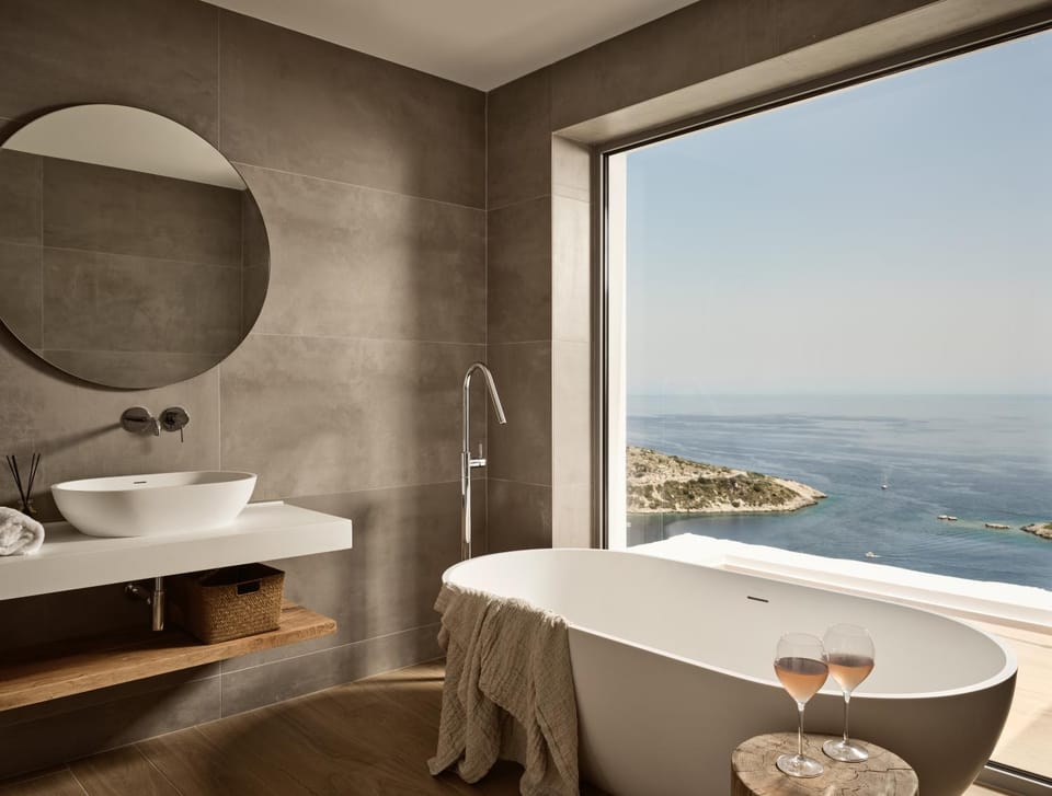 Bathroom, Sea view, Bath
