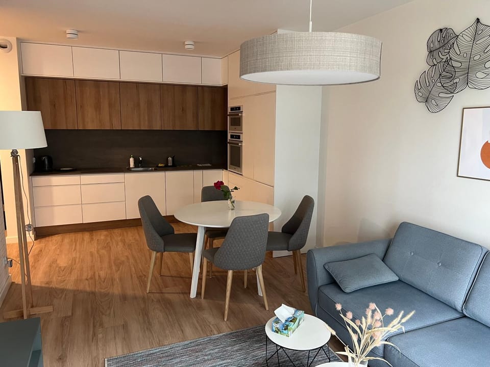 Kitchen or kitchenette, Living room, Seating area