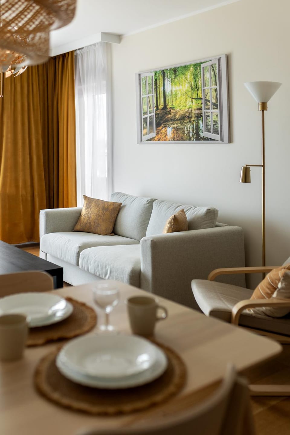 Living room, Seating area, Dining area