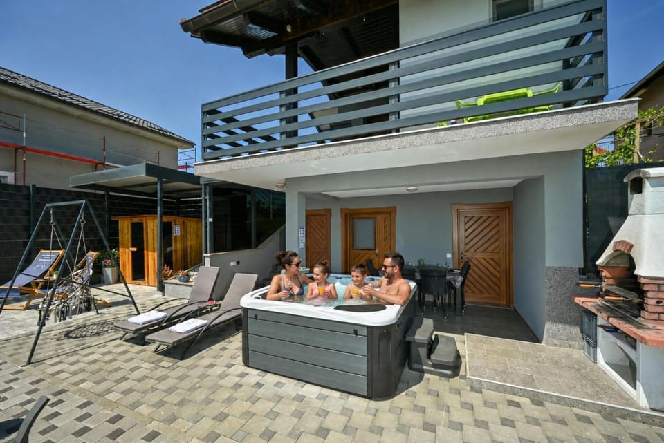 Day, Hot Tub, View (from property/room), group of guests, sunbed