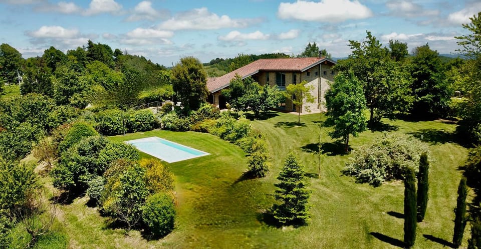 Property building, Spring, Day, Natural landscape, Garden, Garden view, Pool view, Swimming pool