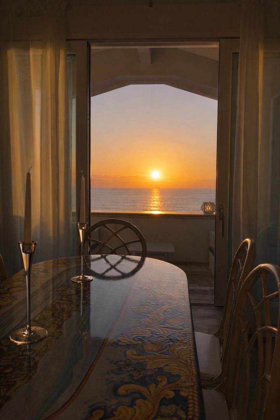 View (from property/room), Living room, Sunset