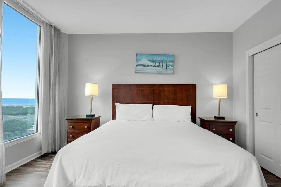 Bed, Photo of the whole room, Bedroom, Sea view
