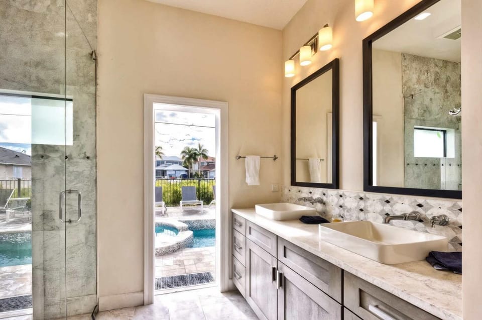 Bathroom, Pool view, Swimming pool