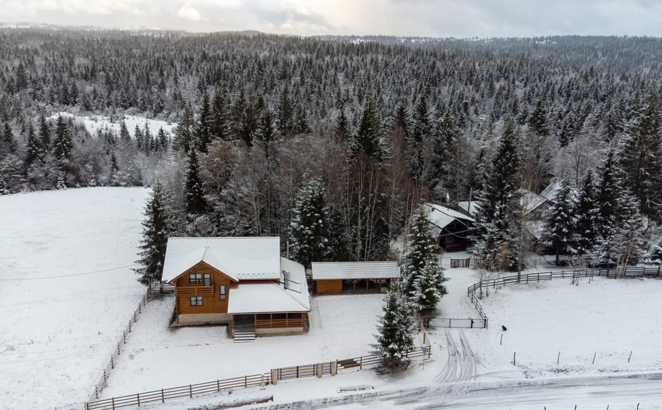 Property building, Winter, Mountain view