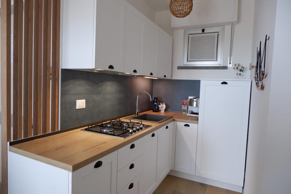 Kitchen or kitchenette, dishwasher, stove