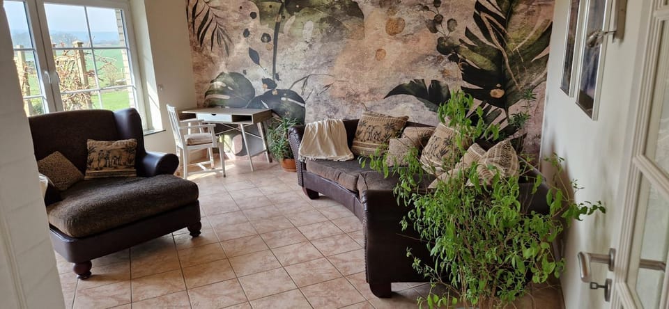 Living room, Seating area, Garden view