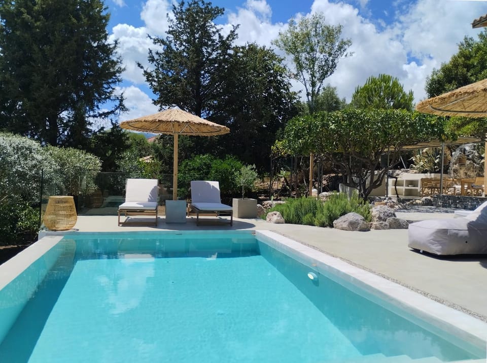 Natural landscape, Garden, Pool view, Swimming pool