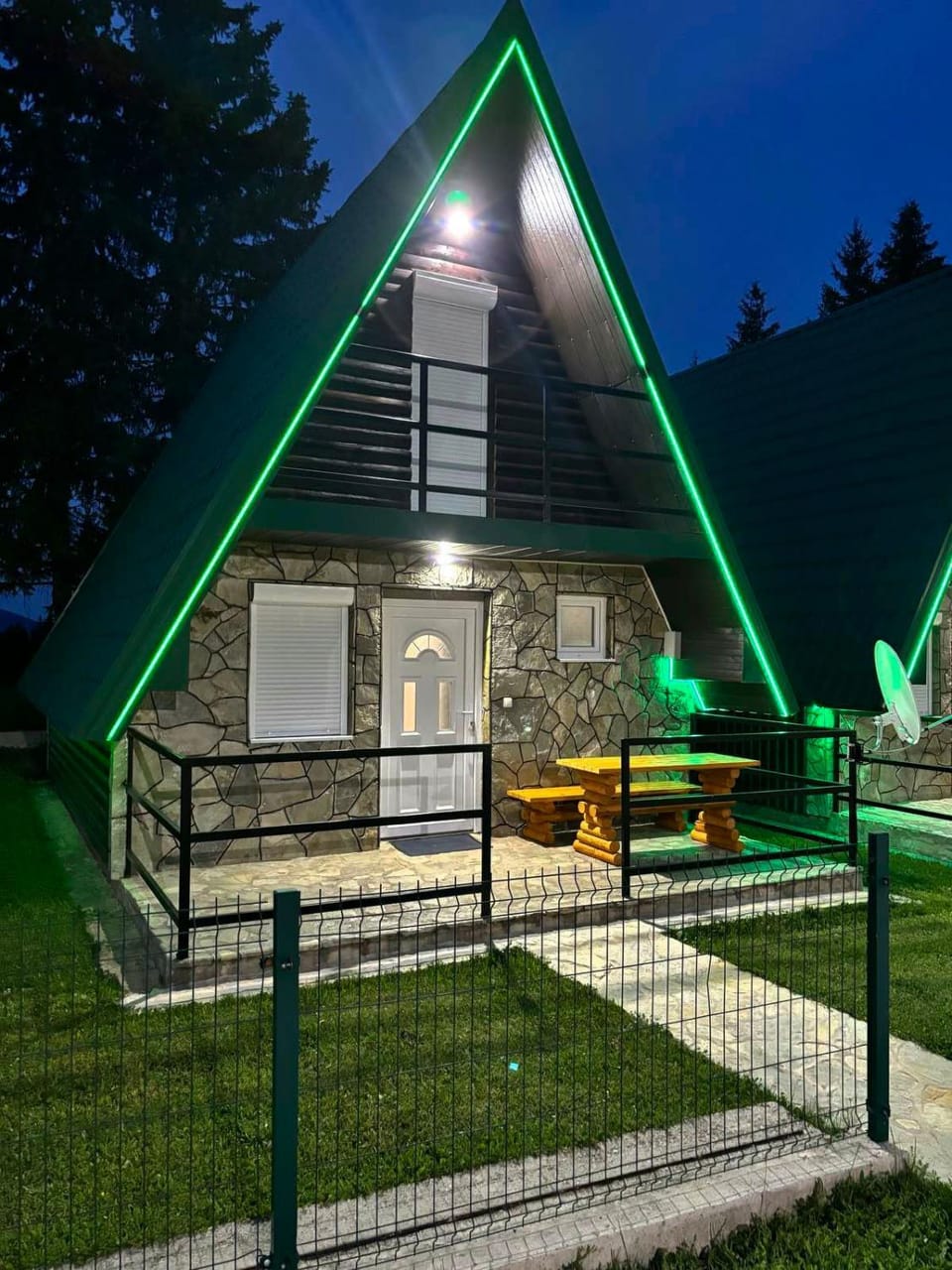 Property building, Night, Natural landscape, Garden, Garden view