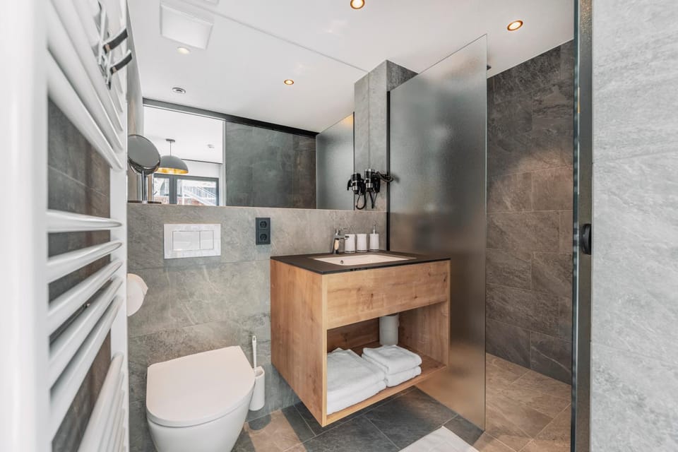 Shower, Toilet, Bathroom, towels