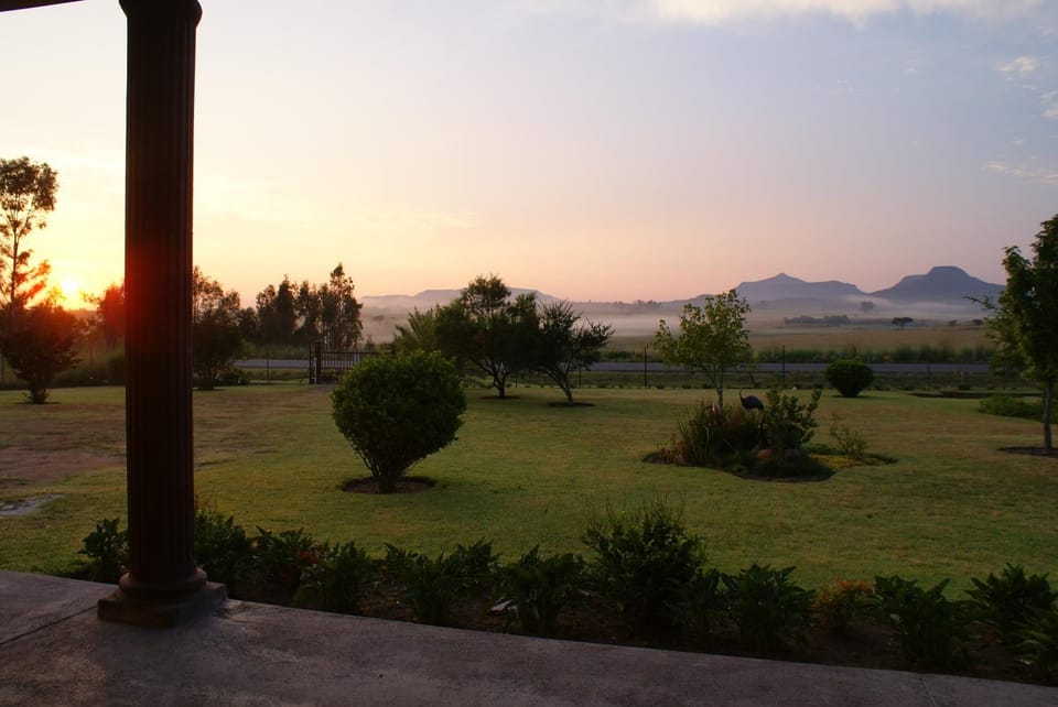 Garden view, Mountain view, Sunset