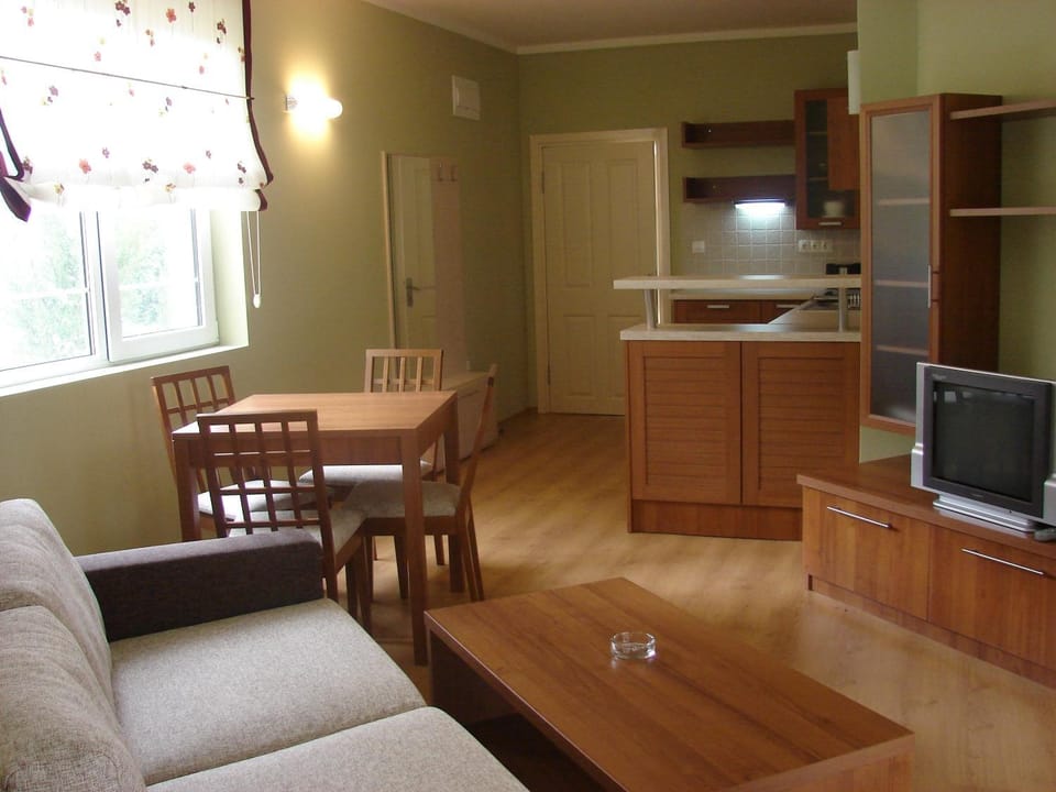 TV and multimedia, Kitchen or kitchenette, Living room, Seating area, Dining area
