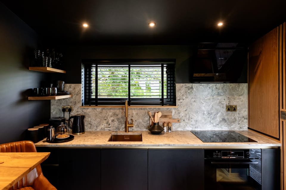 Coffee/tea facilities, Kitchen or kitchenette, stove, toaster