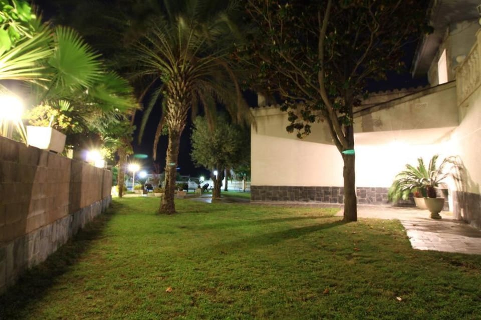 Property building, Night, Garden, Garden view