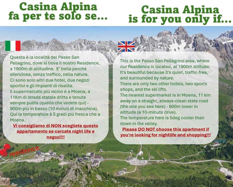 Casina Alpina trekking Passo S Pellegrino Apartment in Trentino-South Tyrol