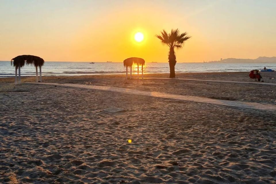 Natural landscape, Beach, Sunset