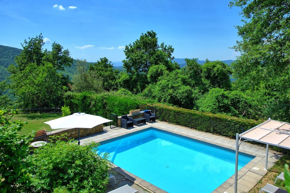 Natural landscape, Garden, Garden view, Pool view, Swimming pool