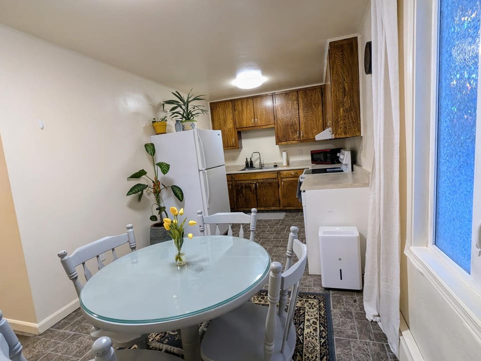 Kitchen or kitchenette, Photo of the whole room, Dining area, oven, stove, toaster