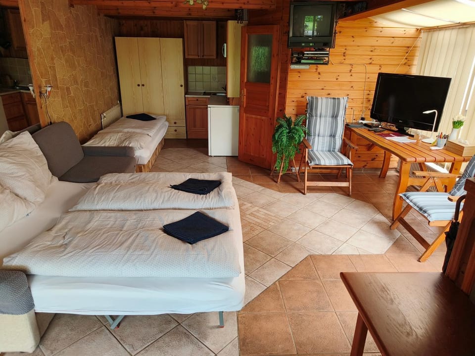 Bed, Kitchen or kitchenette, Seating area, wardrobe
