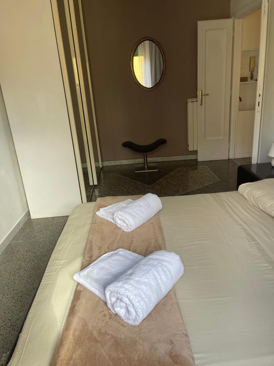 Bed, Photo of the whole room, Bedroom, towels, wardrobe