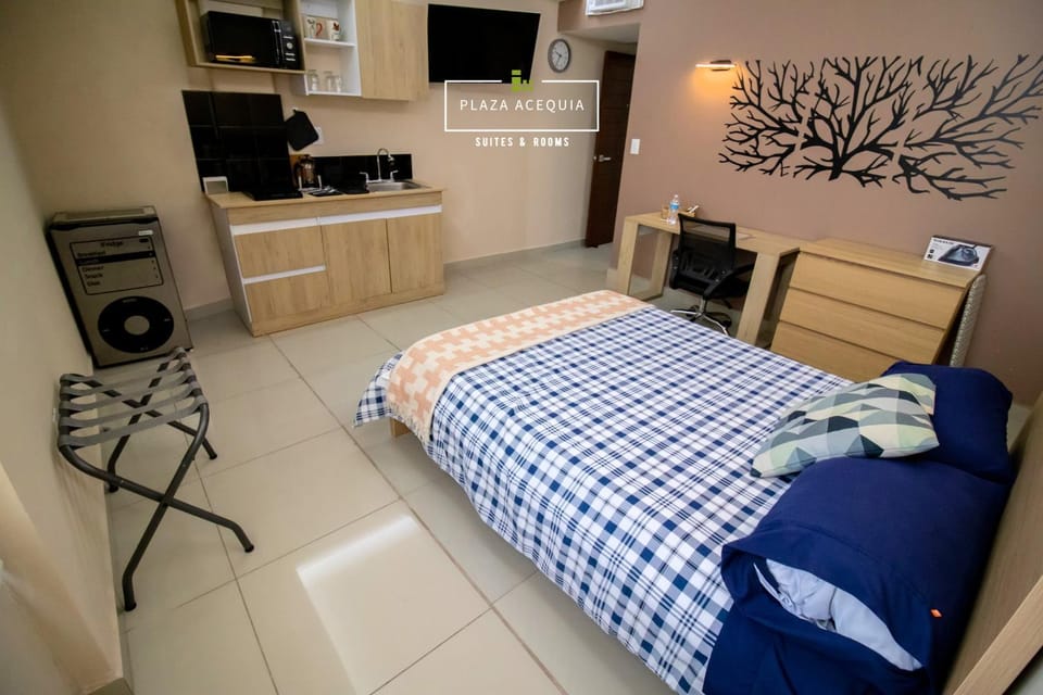 Bed, TV and multimedia, Kitchen or kitchenette, Photo of the whole room, Bedroom, minibar, stove, toaster, towels, air conditioner