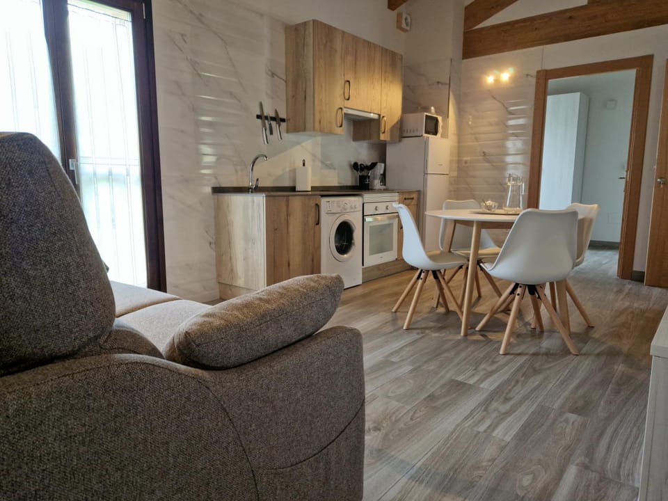 Kitchen or kitchenette, Living room, Dining area