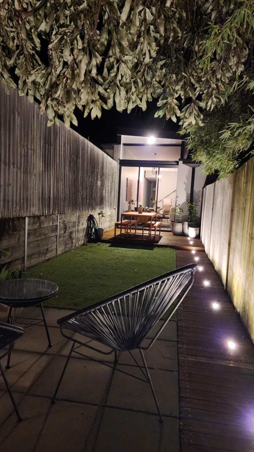 Patio, Night, Garden, Seating area, Garden view