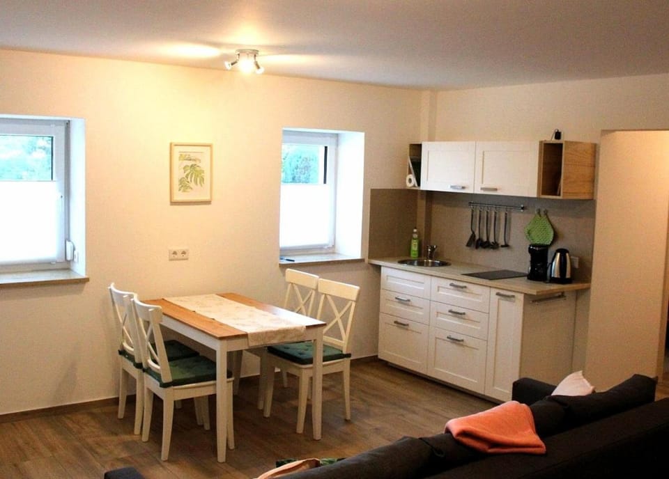 Kitchen or kitchenette, Seating area, Dining area, stove