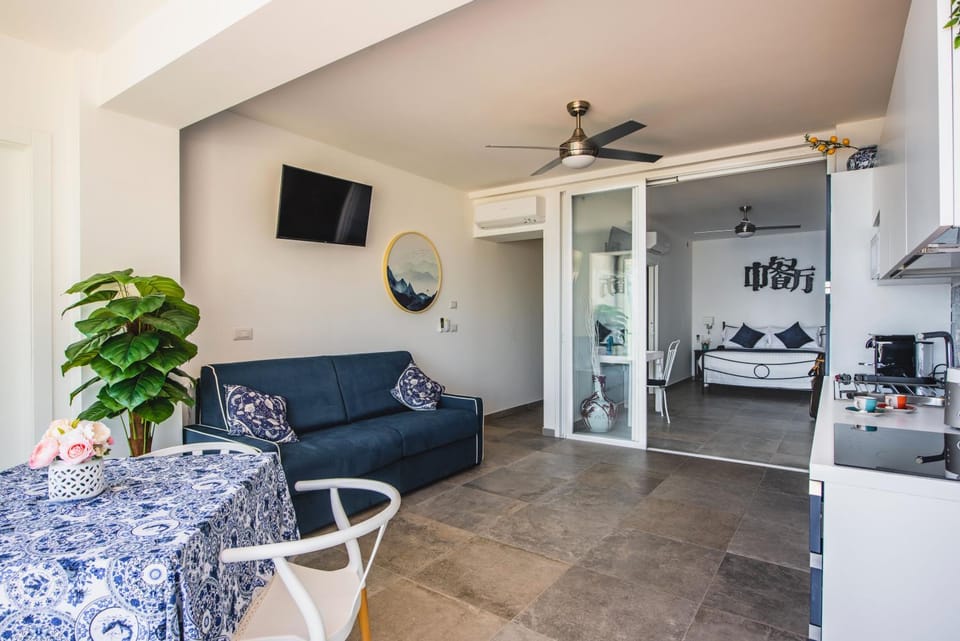 Bed, TV and multimedia, kitchen