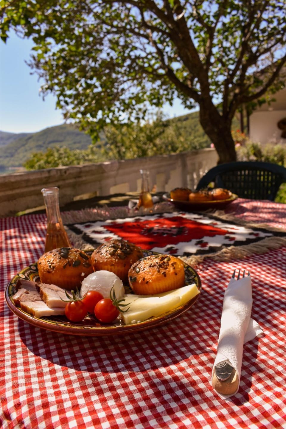Natural landscape, Food and drinks, Food, Mountain view, Breakfast, Continental breakfast