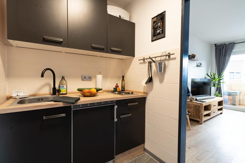 Kitchen or kitchenette, stove, kitchen