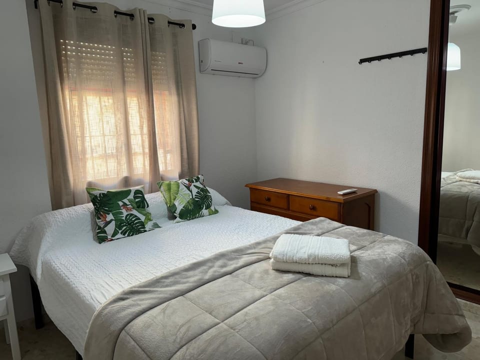 Bed, air conditioner