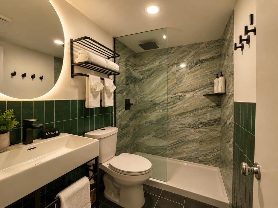 Shower, Toilet, Bathroom, towels