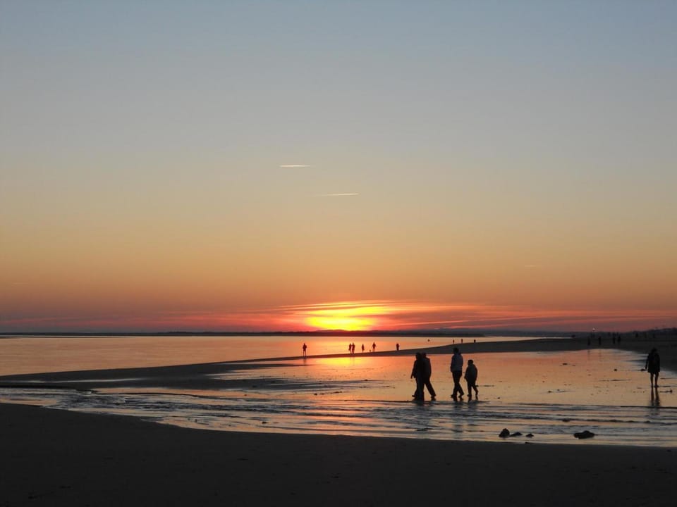 Beach, Sea view, Sunset