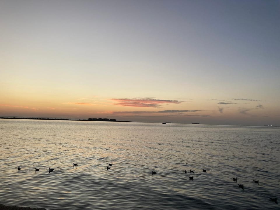 Beach, Sea view, Sunset