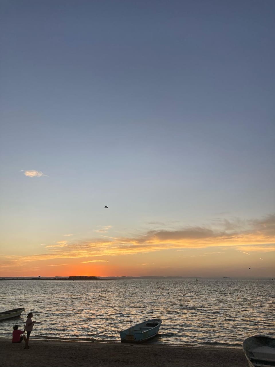 Beach, Sea view, Sunset