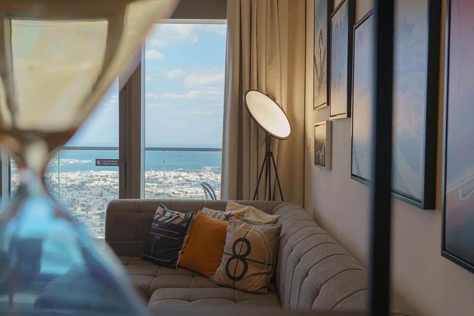 Living room, Seating area, Sea view