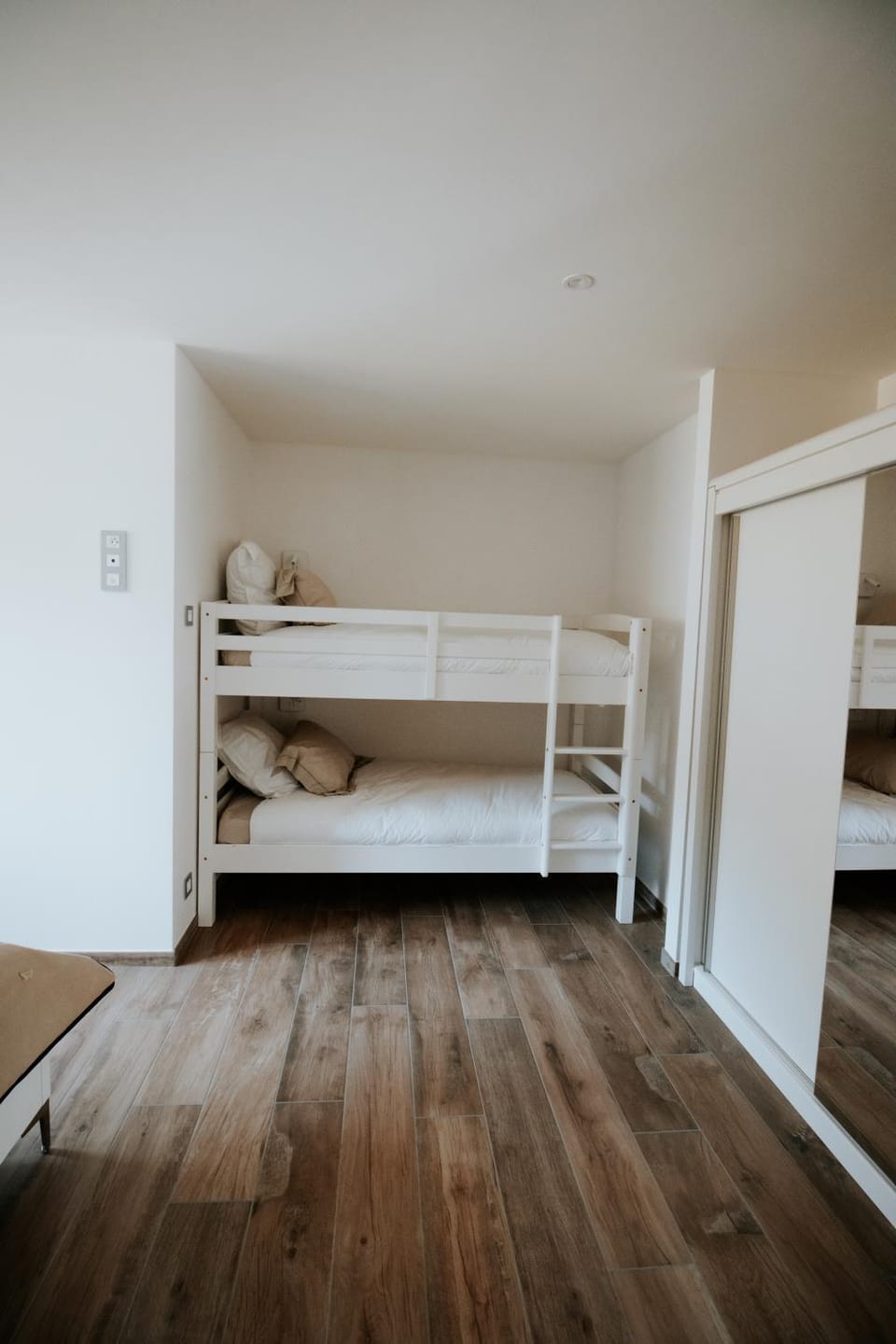 Bedroom, bunk bed, wardrobe