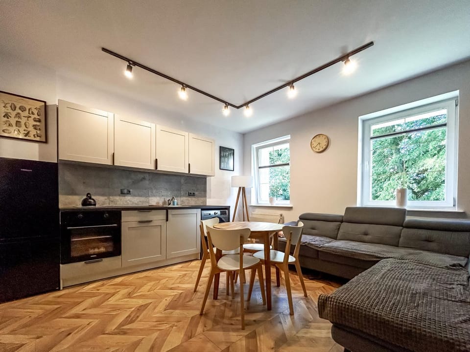 Kitchen or kitchenette, Dining area, Breakfast, stove