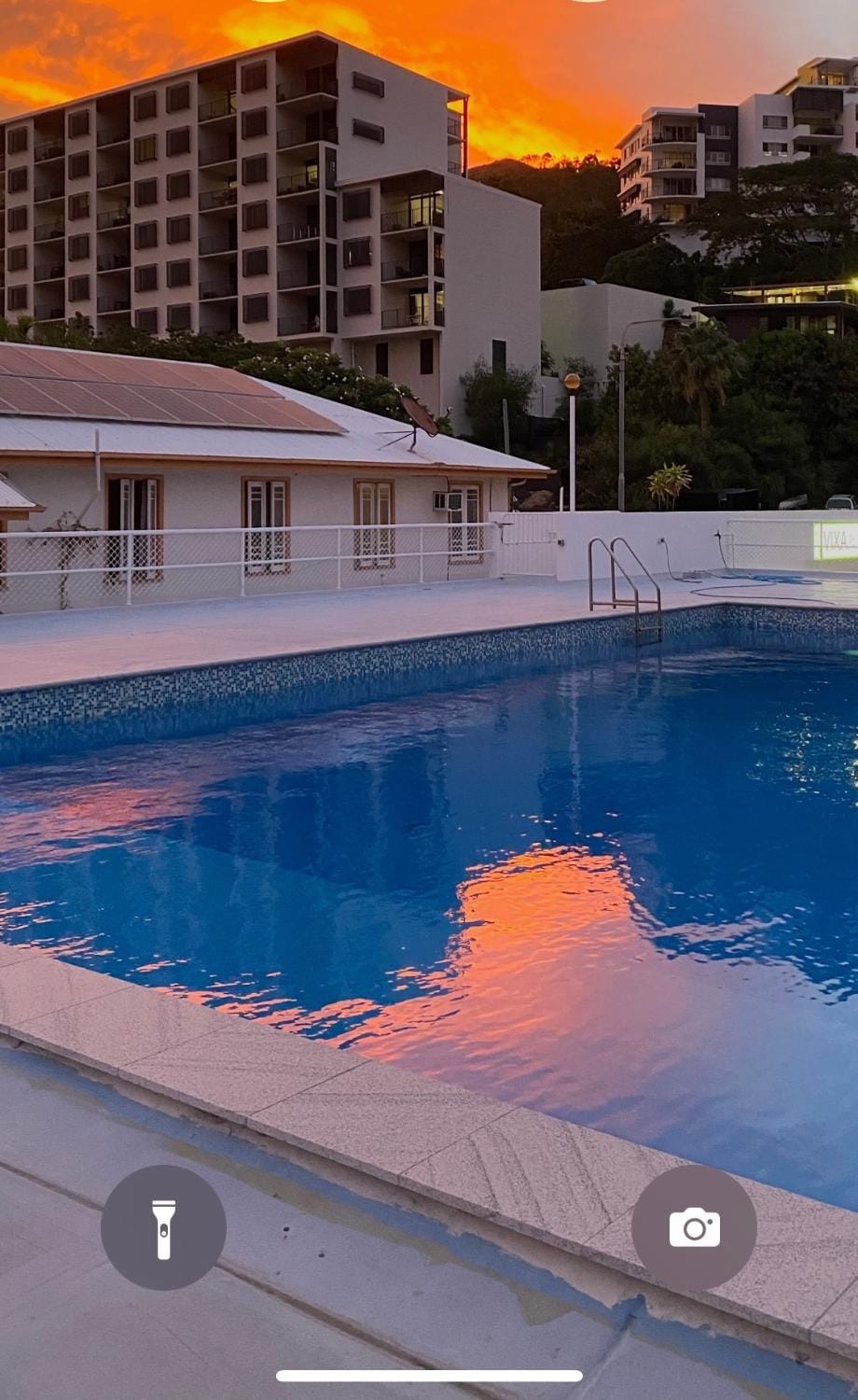 Swimming pool, Sunrise, Sunset