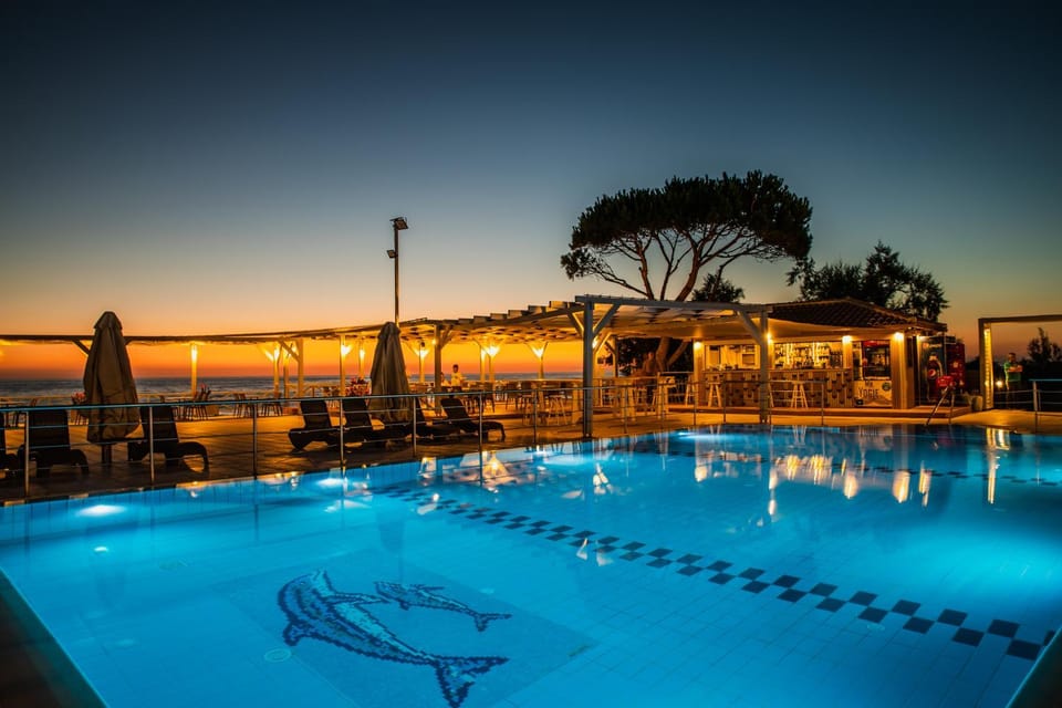 Pool view, Swimming pool, Sunset