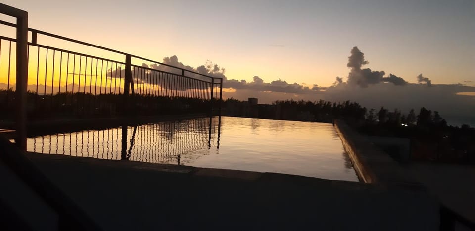 Natural landscape, Pool view, Swimming pool, Sunrise, Sunset
