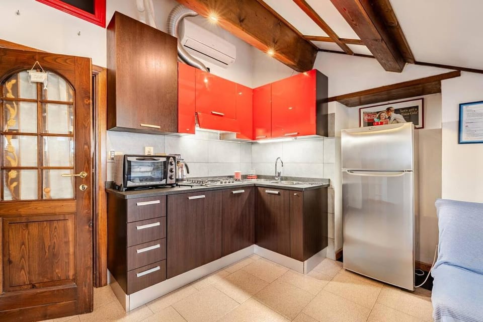Kitchen or kitchenette, stove, kitchen