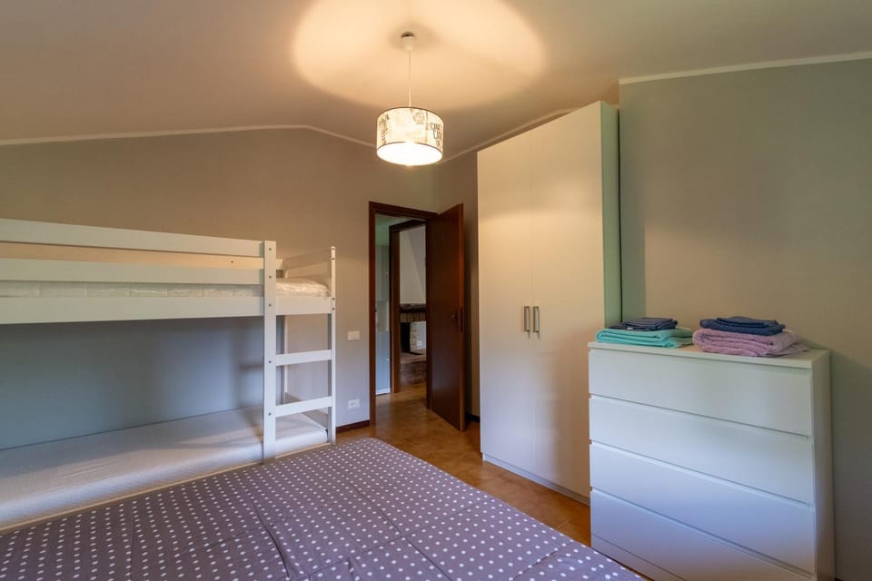 Bed, Photo of the whole room, Bedroom, bunk bed, wardrobe