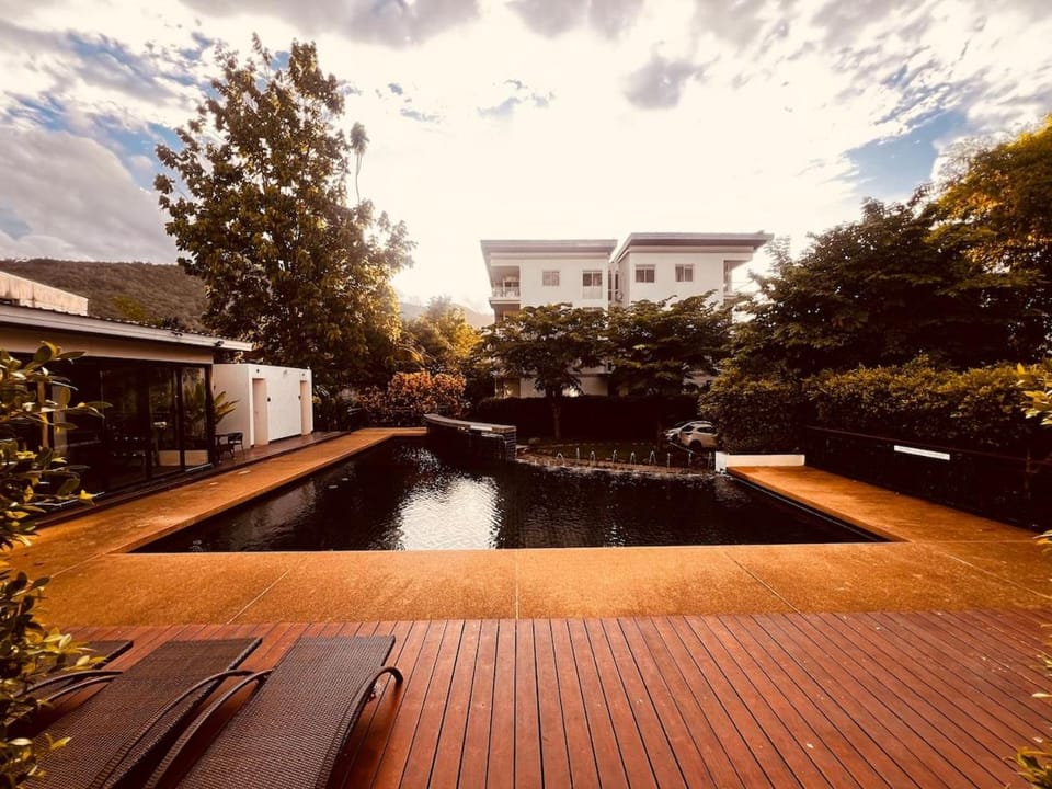 Property building, Natural landscape, Garden, Garden view, Pool view, Swimming pool