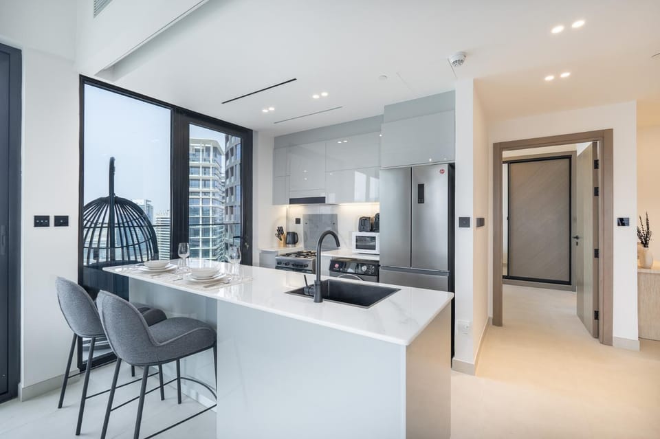 Canal front apartment with Burj Khalifa view by Suiteable Apartment in Dubai