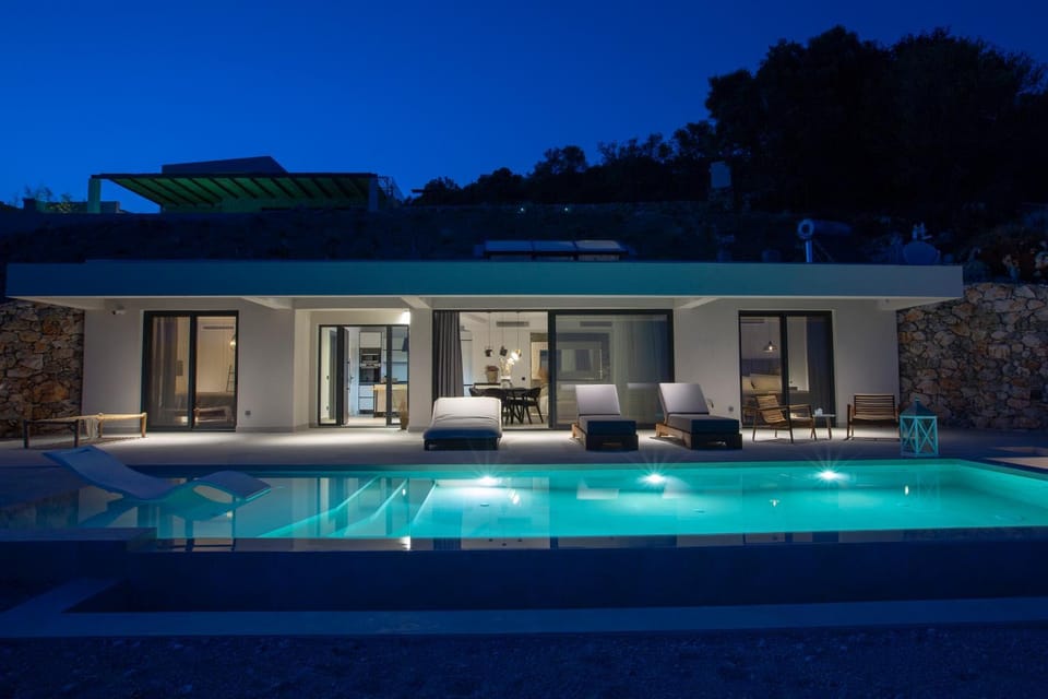 Property building, Night, Pool view